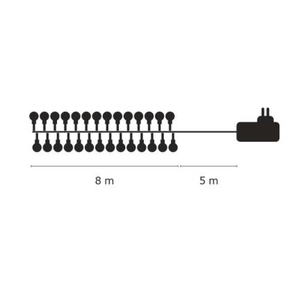 LED Kerst Lichtketting voor Buiten CHAIN 80xLED 13m IP44 warm wit
