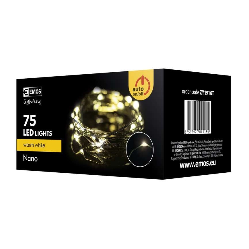 LED Kerst Lichtketting voor Buiten NANO 75xLED 12,5m IP44 warm wit