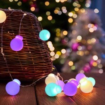 LED Kerst lichtsnoer 20xLED/2xAA 2,3 m Meerdere kleuren