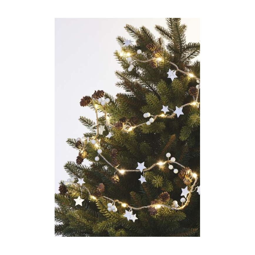 LED Kerst lichtsnoer 20xLED/2xAA 2m