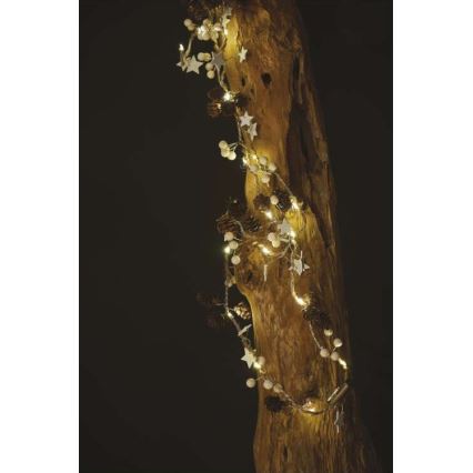 LED Kerst lichtsnoer 20xLED/2xAA 2m