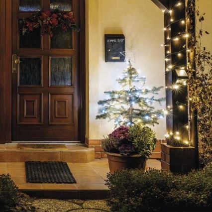 LED Kerst lichtsnoer voor buiten 100xLED/10m IP44 warm/koud wit