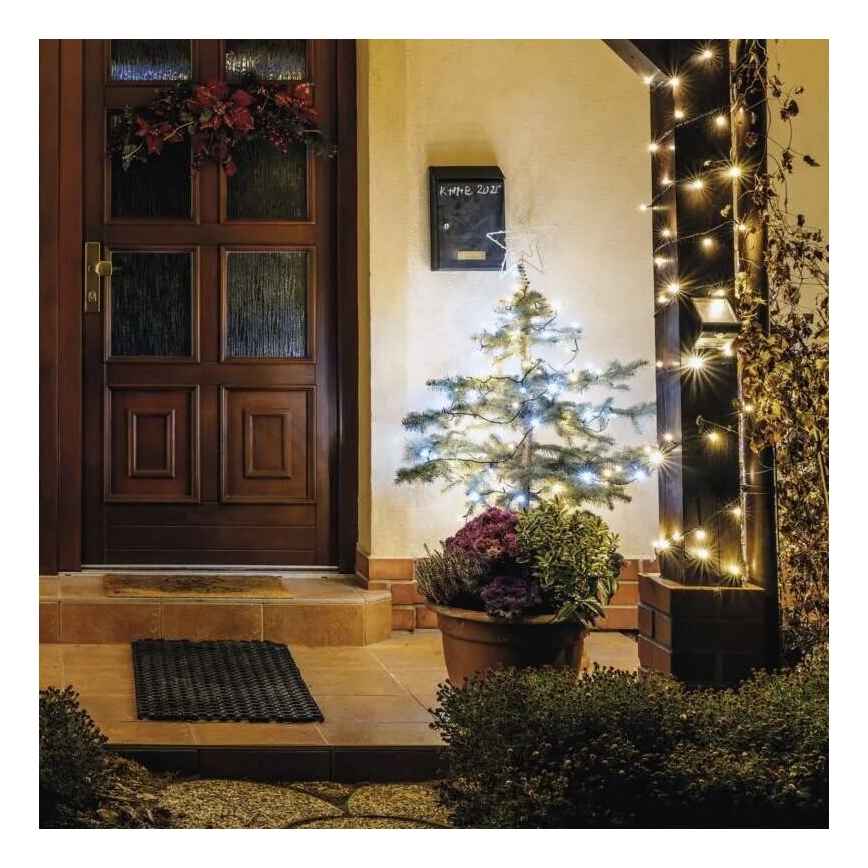 LED Kerst lichtsnoer voor buiten 100xLED/10m IP44 warm/koud wit