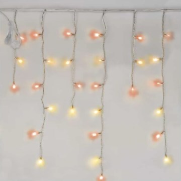LED Kerst lichtsnoer voor buiten 100xLED/2,5x0,9m IP44 rood/vintage
