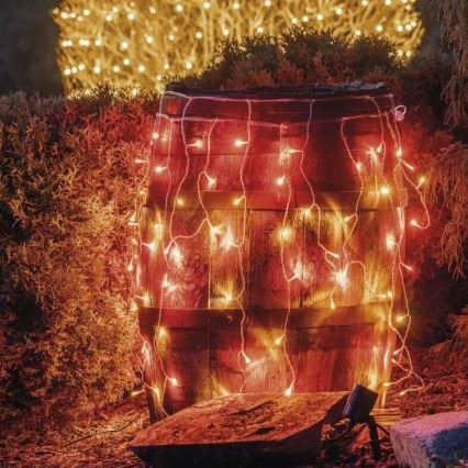LED Kerst lichtsnoer voor buiten 100xLED/2,5x0,9m IP44 rood/vintage