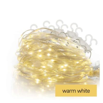 LED Kerst lichtsnoer voor buiten 100xLED/8 Functies 7,9x0,7m IP44 warm wit