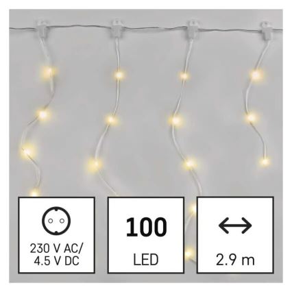 LED Kerst lichtsnoer voor buiten 100xLED/8 Functies 7,9x0,7m IP44 warm wit