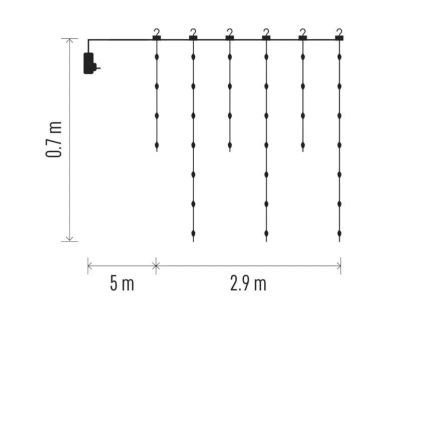 LED Kerst lichtsnoer voor buiten 100xLED/8 Functies 7,9x0,7m IP44 warm wit