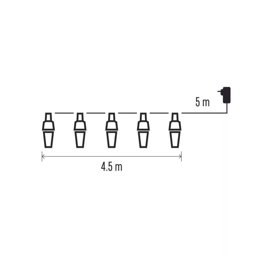 LED Kerst lichtsnoer voor buiten 10xLED/9,5 m IP44 koud wit