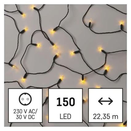 LED Kerst lichtsnoer voor buiten 150xLED/27,35m IP44 vintage