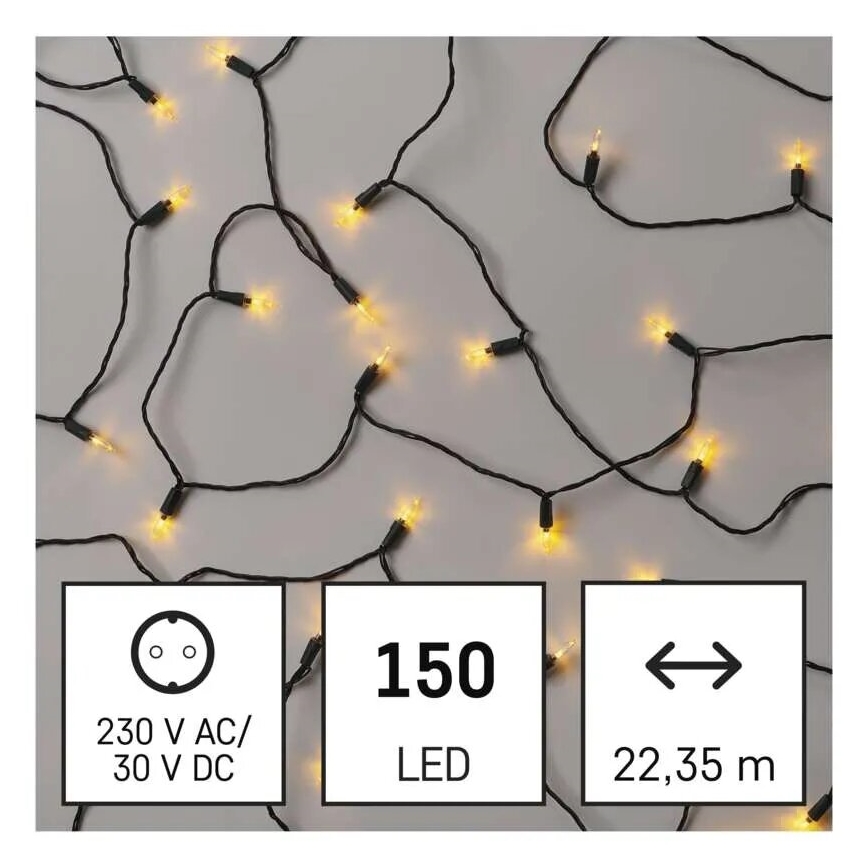 LED Kerst lichtsnoer voor buiten 150xLED/27,35m IP44 vintage