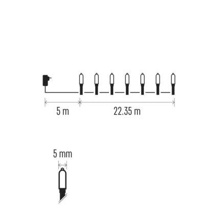 LED Kerst lichtsnoer voor buiten 150xLED/27,35m IP44 vintage