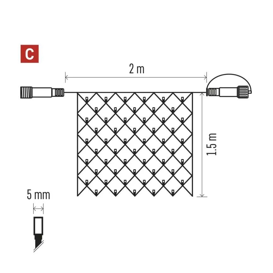 LED Kerst lichtsnoer voor buiten 160xLED/2x1,5m IP44 koud wit