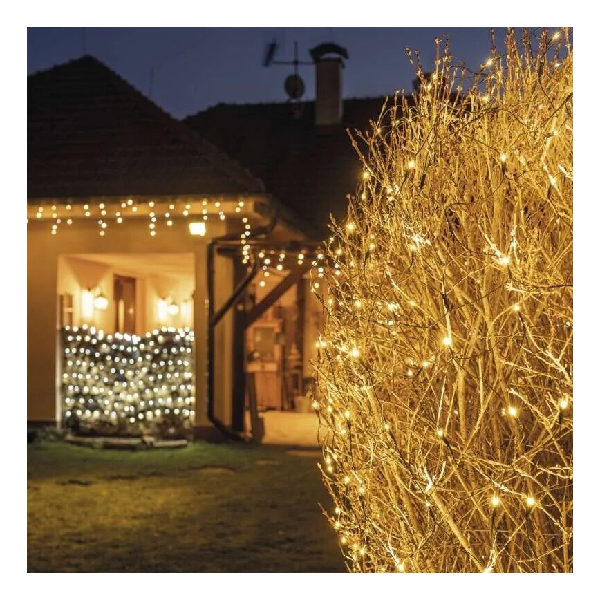 LED Kerst lichtsnoer voor buiten 160xLED/2x1,5m IP44 warm wit
