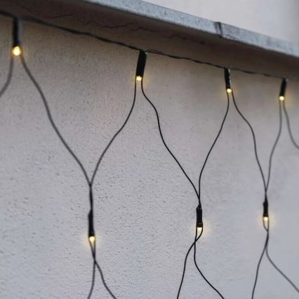 LED Kerst lichtsnoer voor buiten 160xLED/2x1,5m IP44 warm wit