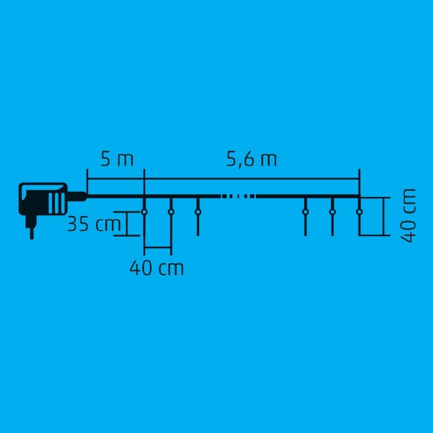 LED Kerst lichtsnoer voor buiten 360xLED 10,6m IP44 koud wit