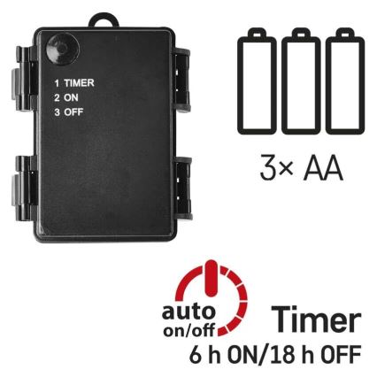 LED Kerst lichtsnoer voor buiten 40xLED/3xAA 3,3m IP44 koud wit