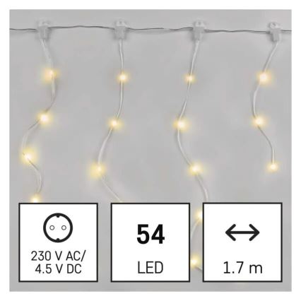 LED Kerst lichtsnoer voor buiten 54xLED/8 Functies 6,7x0,7m IP44 warm wit