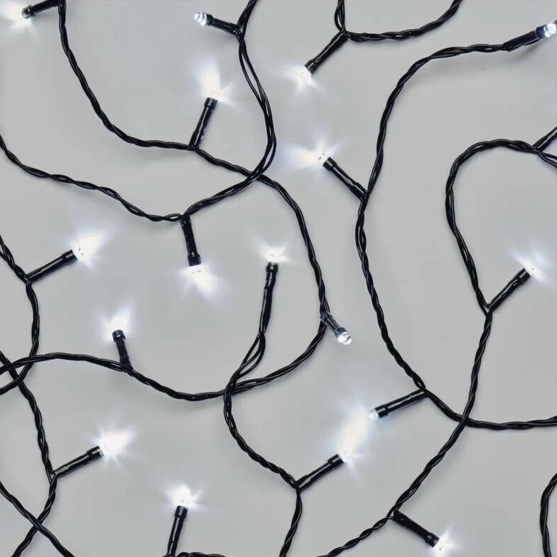 LED Kerst lichtsnoer voor buiten 80xLED/3xAA 6,1m IP44 koud wit