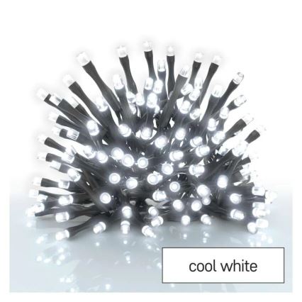 LED Kerst lichtsnoer voor buiten 80xLED/3xAA 6,1m IP44 koud wit