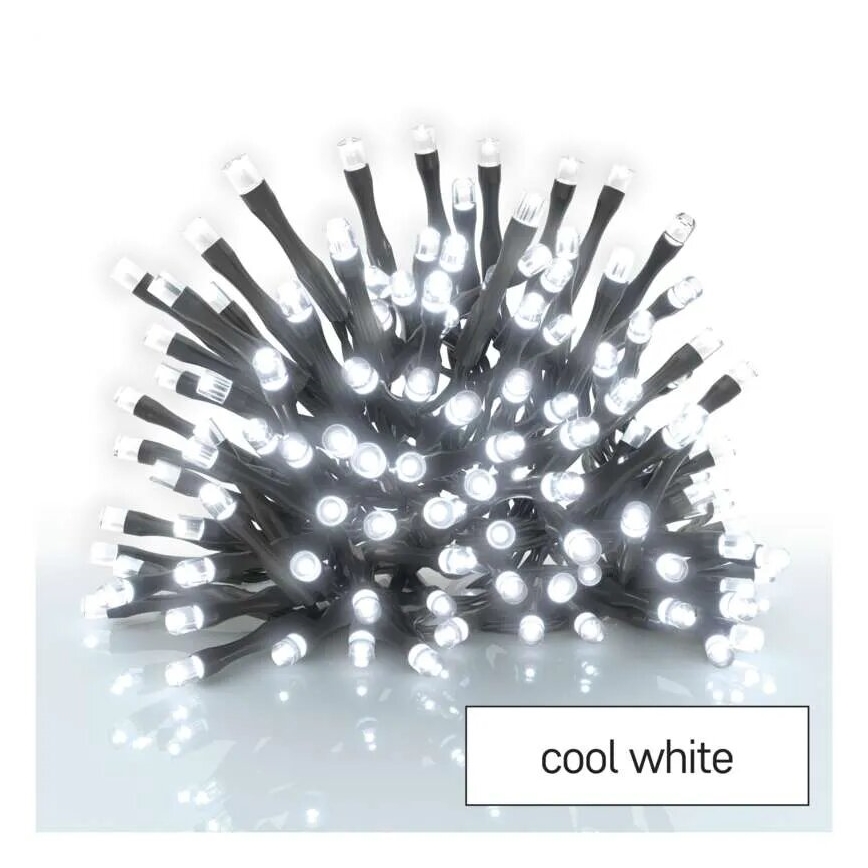 LED Kerst lichtsnoer voor buiten 80xLED/3xAA 6,1m IP44 koud wit