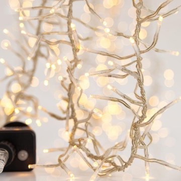 LED Kerst lichtsnoer voor buiten CLUSTER 1152xLED/8 Functies 12 m IP44 warm wit