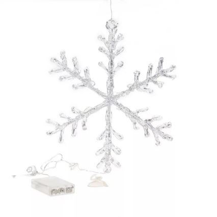 LED Kerst Raamdecoratie 16xLED/3xAA warm wit