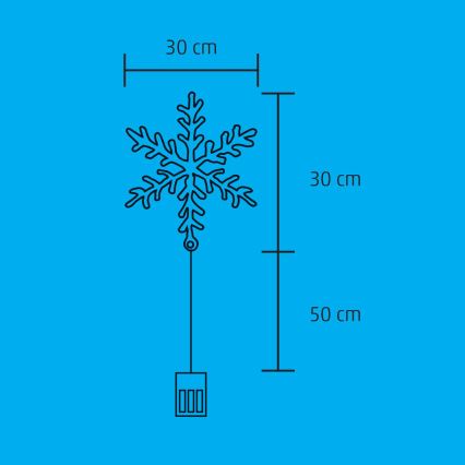 LED Kerst Raamdecoratie 16xLED/3xAA warm wit