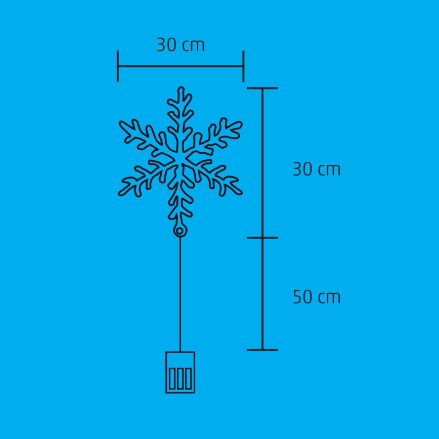 LED Kerst Raamdecoratie 16xLED/3xAA warm wit