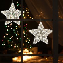 LED Kerst raamdecoratie 35xLED/3xAA warm wit