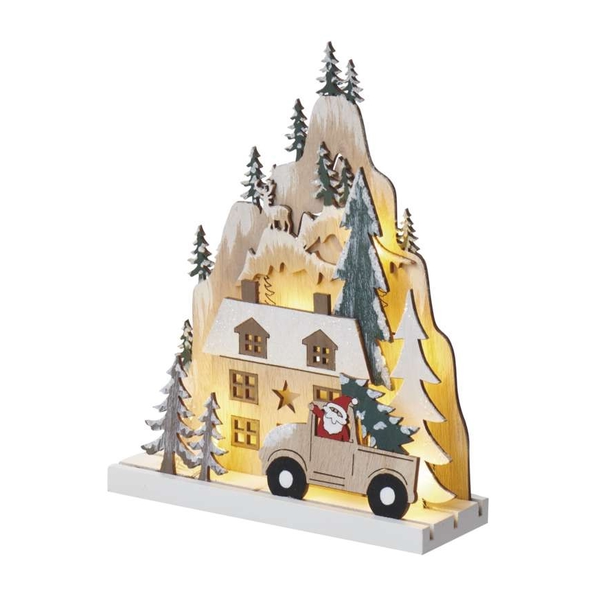 LED kerstdecoratie 10xLED/2xAA beige