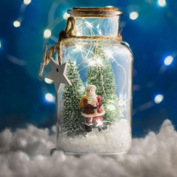 LED kerstdecoratie 10xLED/2xAA Kerstman