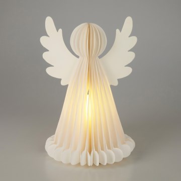 LED kerstdecoratie 12xLED/3xAA 38 cm warm wit engel