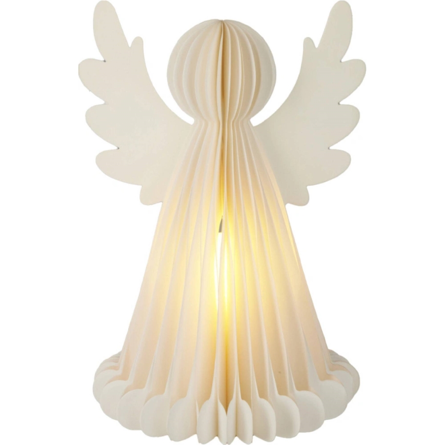 LED kerstdecoratie 12xLED/3xAA 38 cm warm wit engel
