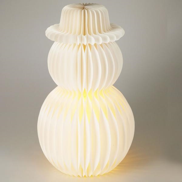 LED kerstdecoratie 12xLED/3xAA 39 cm warm wit sneeuwman