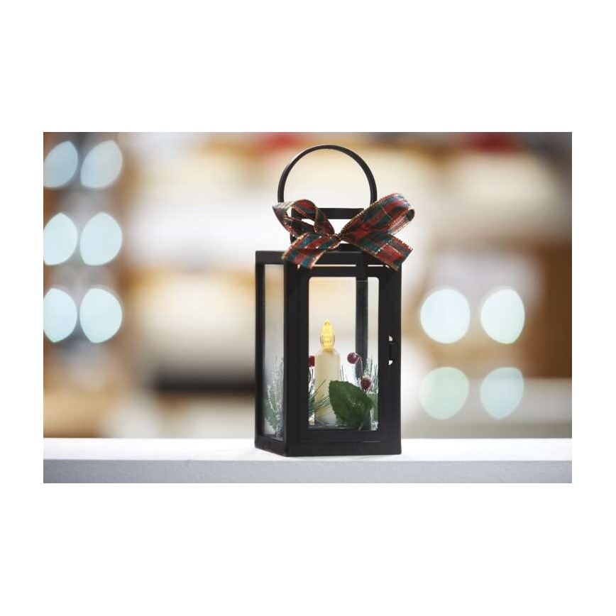 LED kerstdecoratie 1xLED/3xAAA zwart