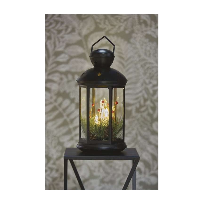 LED kerstdecoratie 1xLED/3xAAA zwart