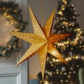 LED Kerstdecoratie 20xLED/2xAA warm wit gouden ster