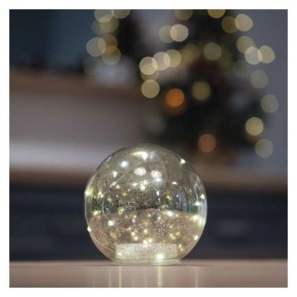 LED-kerstdecoratie 20xLED/3xAA kerstballen Ø 15 cm