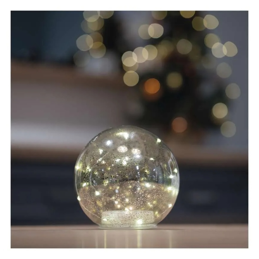 LED-kerstdecoratie 20xLED/3xAA kerstballen Ø 15 cm