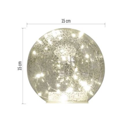 LED-kerstdecoratie 20xLED/3xAA kerstballen Ø 15 cm