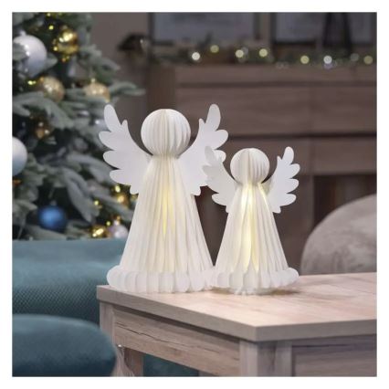 LED kerstdecoratie 20xLED/6xAA engelen