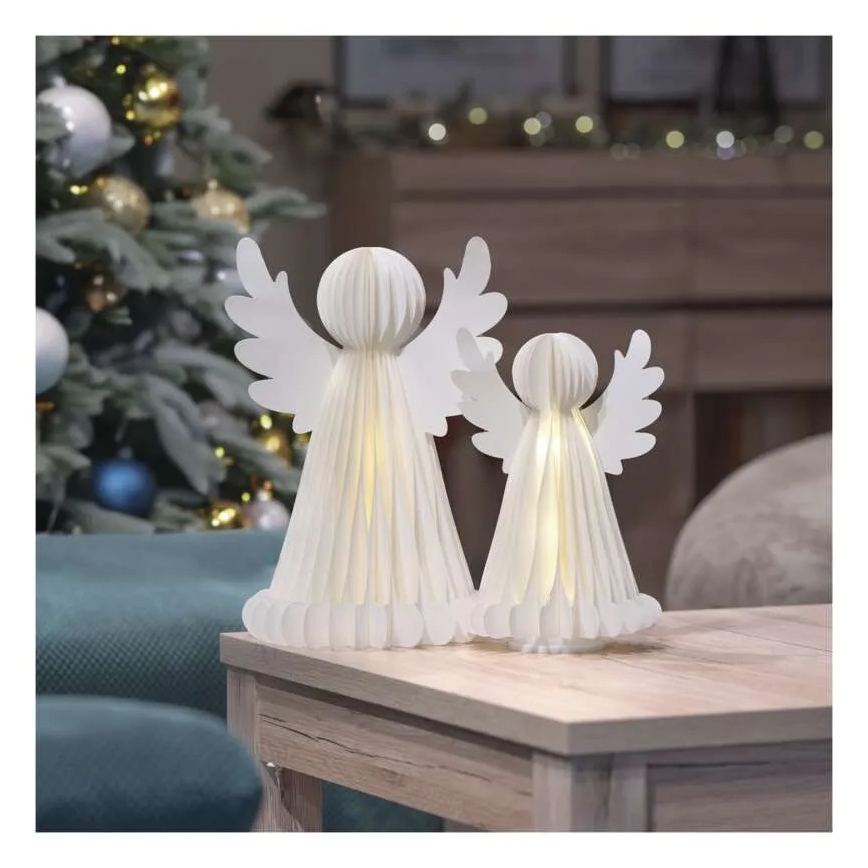 LED kerstdecoratie 20xLED/6xAA engelen