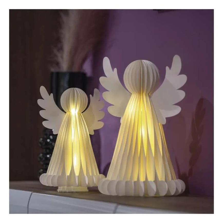 LED kerstdecoratie 20xLED/6xAA engelen