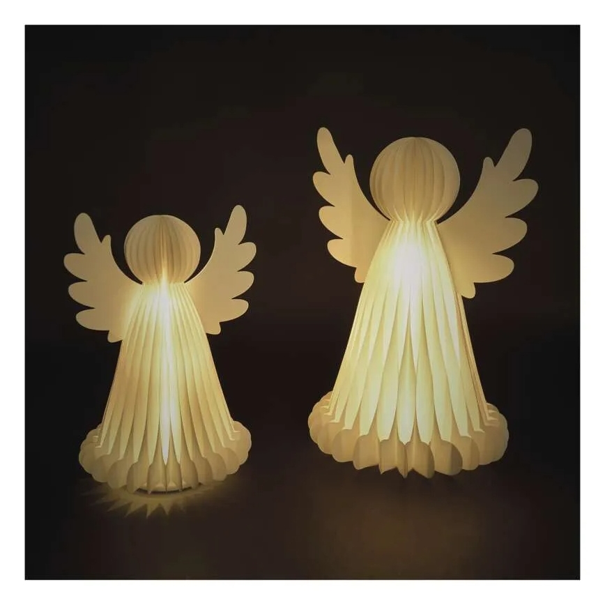 LED kerstdecoratie 20xLED/6xAA engelen