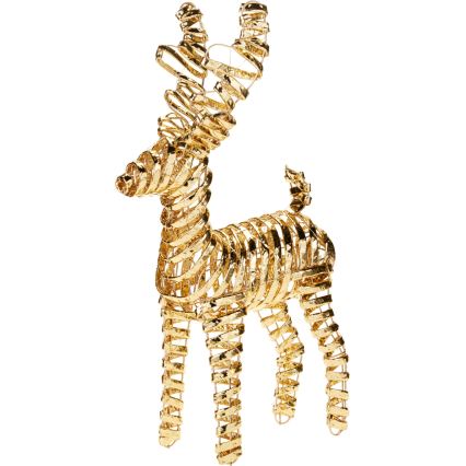 LED kerstdecoratie 30xLED/3xAA 37 cm warm wit rendier/goud
