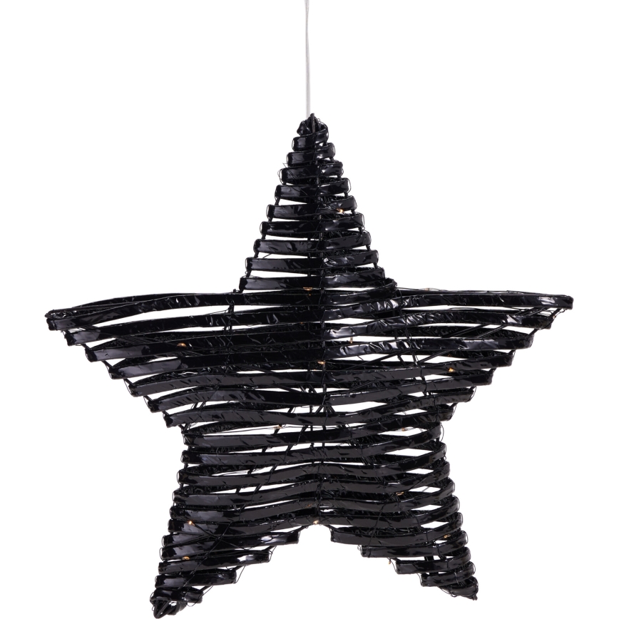 LED kerstdecoratie 30xLED/3xAA 40 cm warm wit ster/zwart