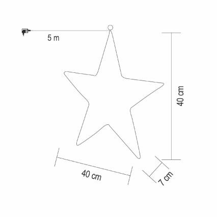 LED kerstdecoratie 320xLED/230V 45 cm ster warm wit