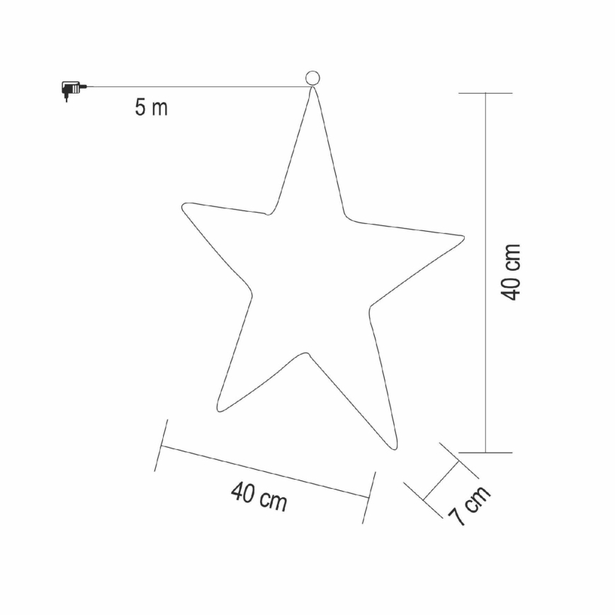 LED kerstdecoratie 320xLED/230V 45 cm ster warm wit