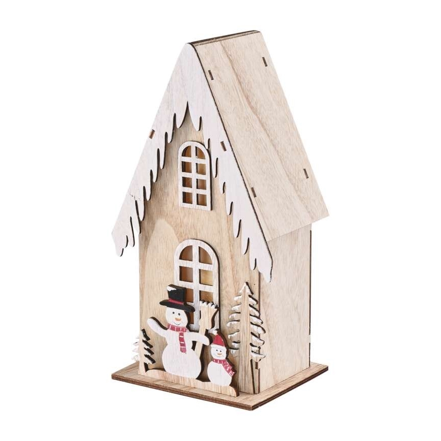 LED kerstdecoratie 3xLED/2xAA beige
